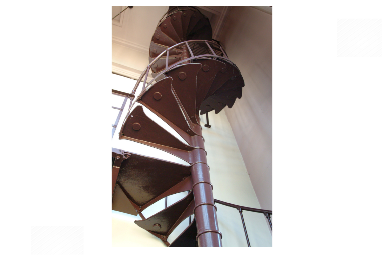 L'escalier qui mène au toit, en 1989.